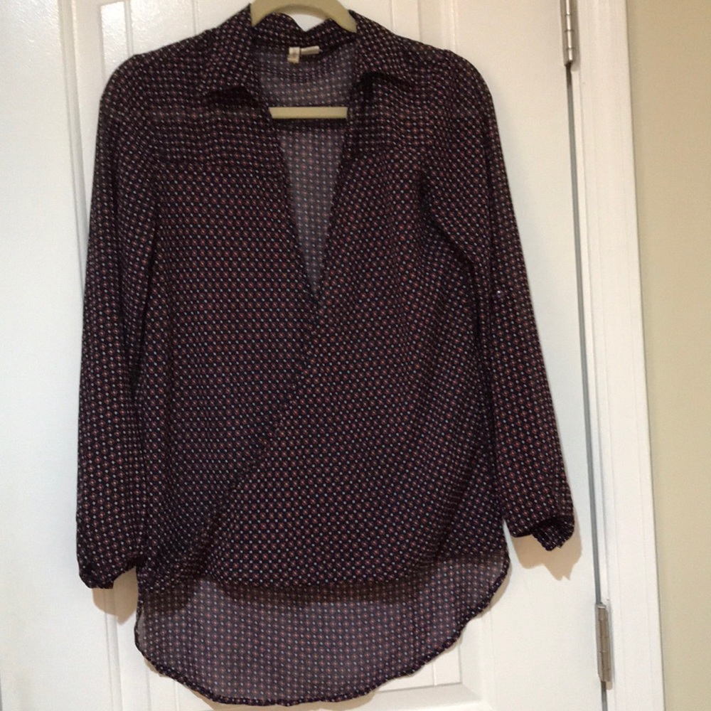 Navy cross body shirt